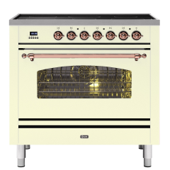 ILVE Milano 90cm 6 Zone Induction Hob Single Oven Dual Fuel Range Cooker