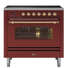 ILVE Milano 90cm 6 Zone Induction Hob Single Oven Dual Fuel Range Cooker