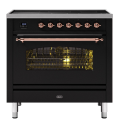 ILVE Milano 90cm 6 Zone Induction Hob Single Oven Dual Fuel Range Cooker