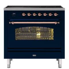 ILVE Milano 90cm 6 Zone Induction Hob Single Oven Dual Fuel Range Cooker