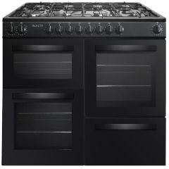 InAlto 100cm 8 Burner Gas Hob Double Electric Oven Dual Fuel Range Cooker