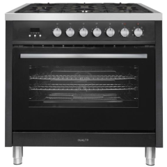 InAlto 90cm 5 Burner Gas Hob Single Electric Oven Dual Fuel Range Cooker