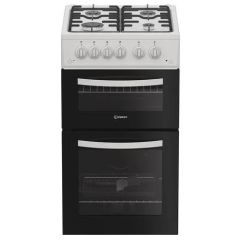 Indesit ITG5GMW 50cm 4 Burner Gas Hob Twin Cavity All Gas Cooker