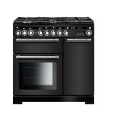 Rangemaster Encore Deluxe 90cm 5 Ring Gas Hob Double Oven Dual Fuel Range Cooker