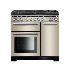 Rangemaster Encore Deluxe 90cm 5 Ring Gas Hob Double Oven Dual Fuel Range Cooker
