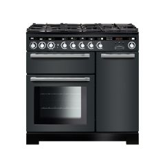 Rangemaster Encore Deluxe 90cm 5 Ring Gas Hob Double Oven Dual Fuel Range Cooker