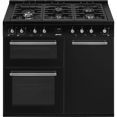 Smeg Concerto 100cm 5 Burner Gas Hob Double Oven Dual Fuel Range Cooker