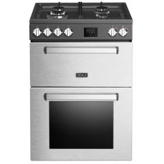 Tesla 60cm 4 Burner Gas Hob Double Electric Oven Dual Fuel Mini Range Cooker